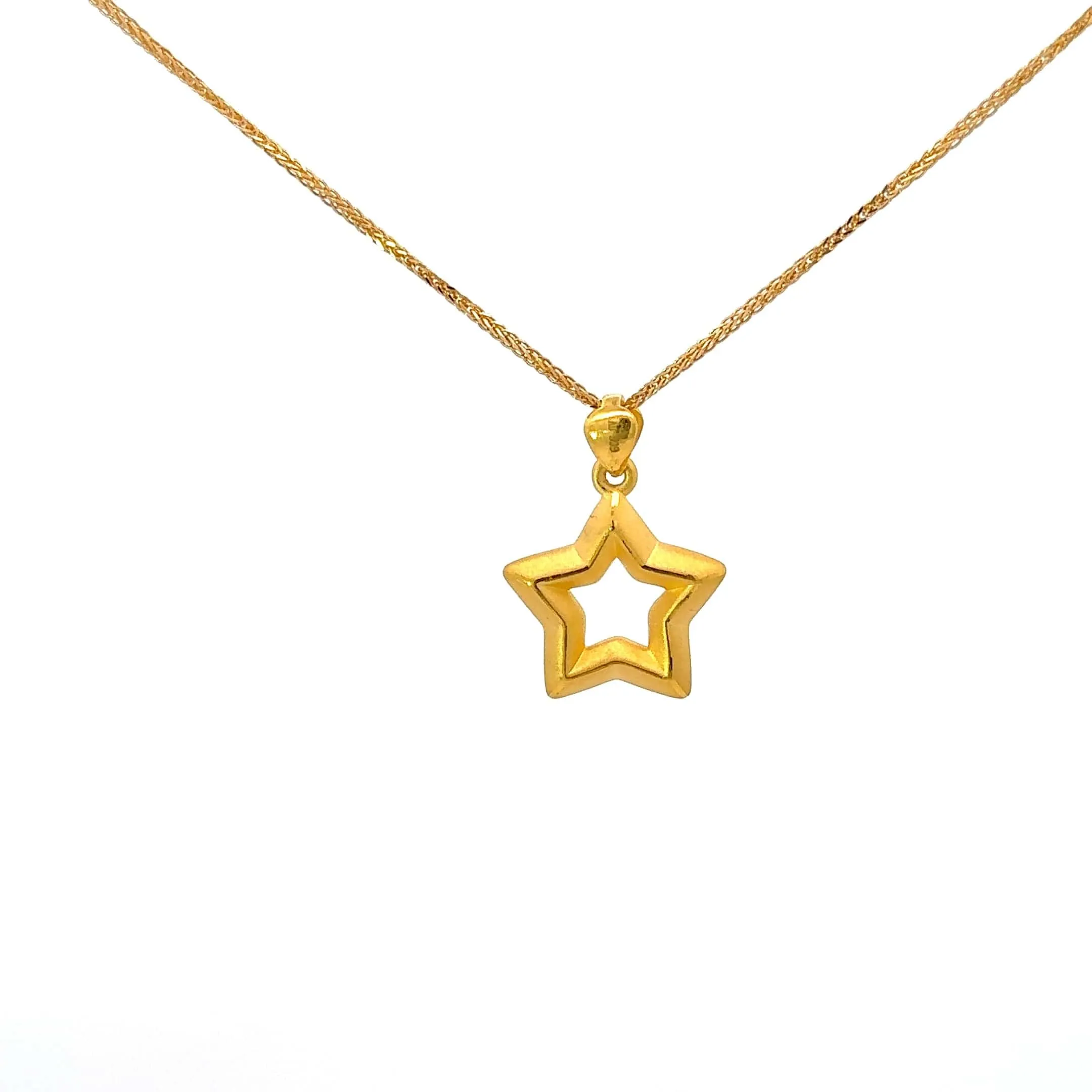 24k Gold Star Pendant Necklace