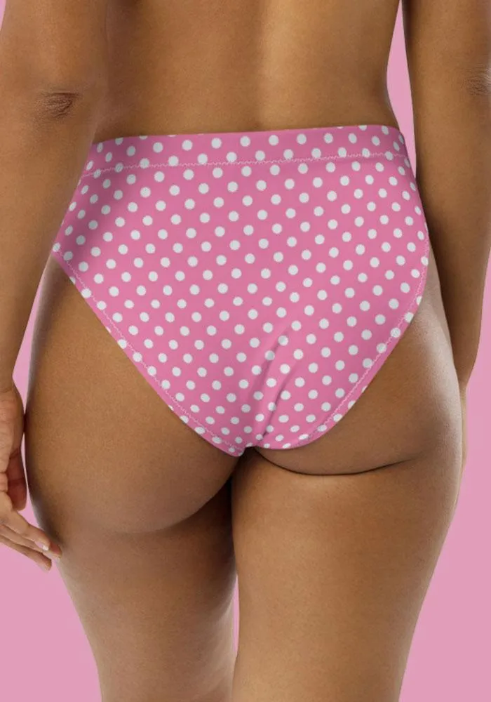 All-Over Print Recycled High-Waisted Bikini Bottoms