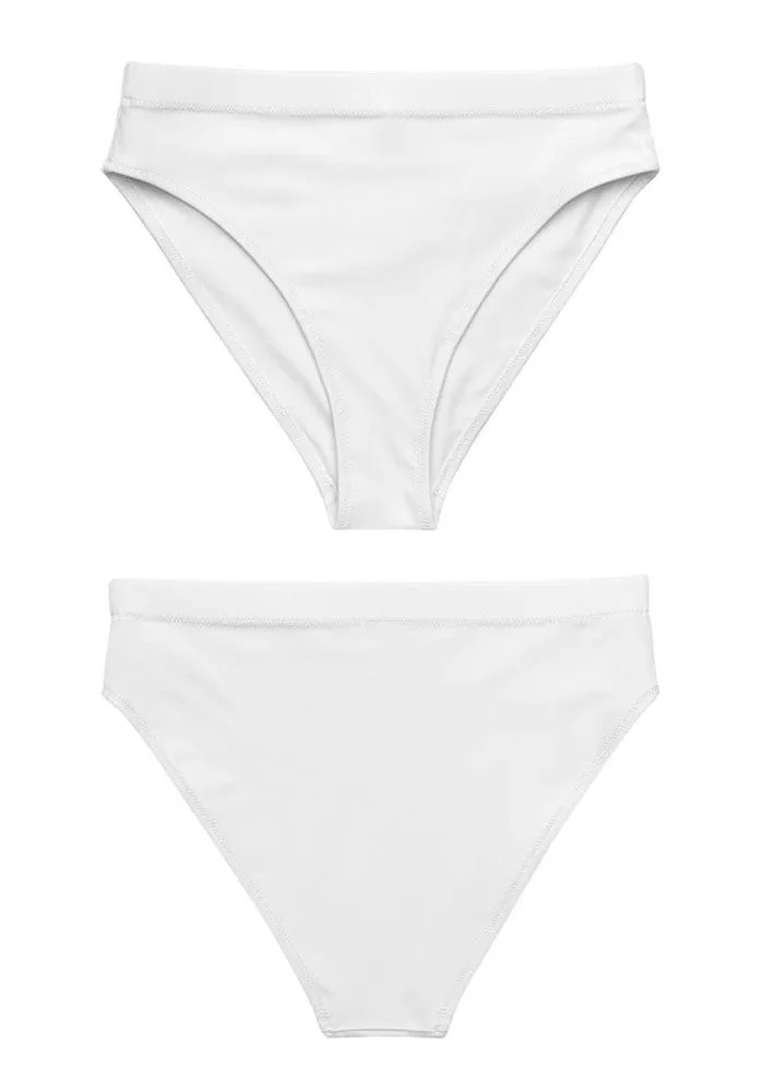 All-Over Print Recycled High-Waisted Bikini Bottoms