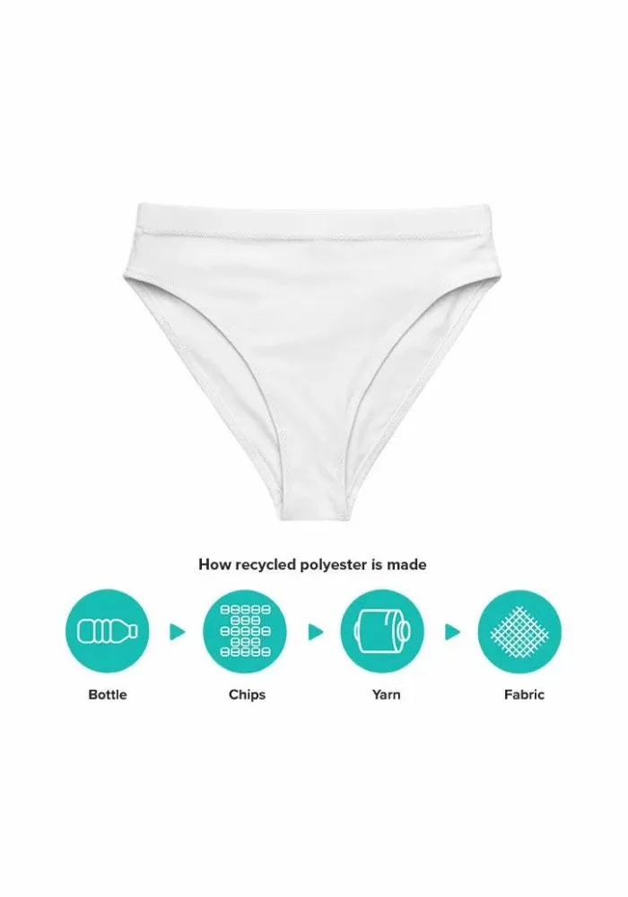 All-Over Print Recycled High-Waisted Bikini Bottoms