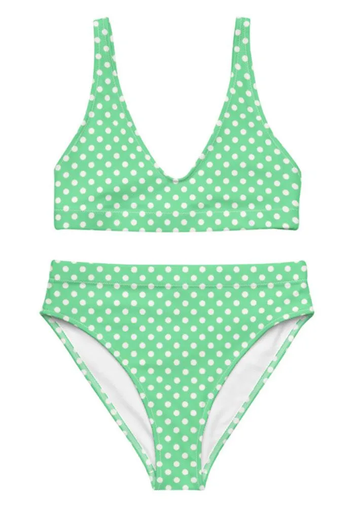 All-Over Print Recycled High-Waisted Bikini Set