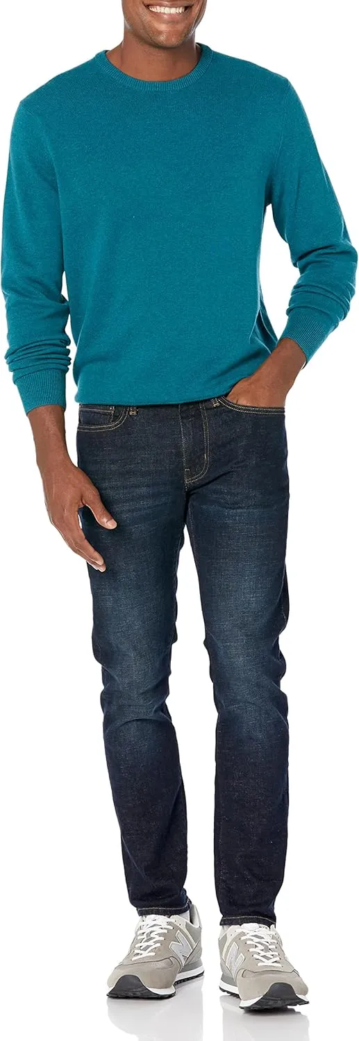 Amazon Essentials Men's Long-Sleeve Crewneck Sweater, 100% Cotton, Big & Tall Options Available