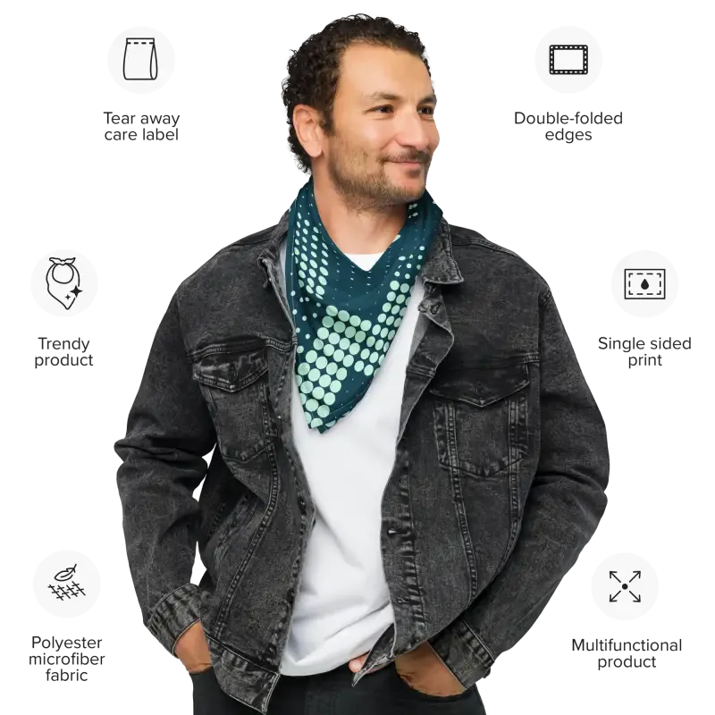 Amp Up with a Sustainable Green Checkered Polyester Bandana