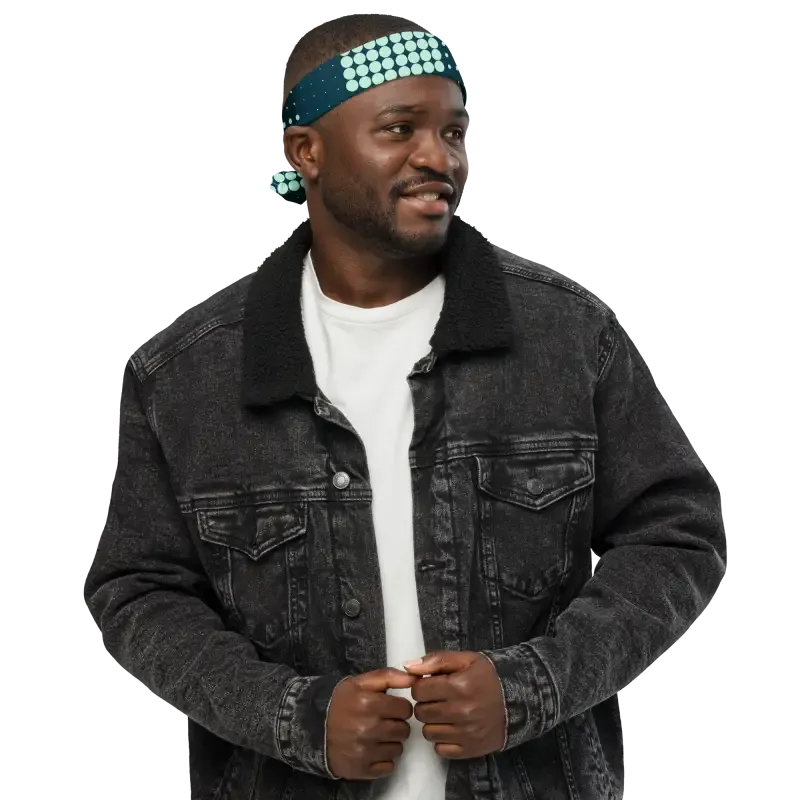 Amp Up with a Sustainable Green Checkered Polyester Bandana