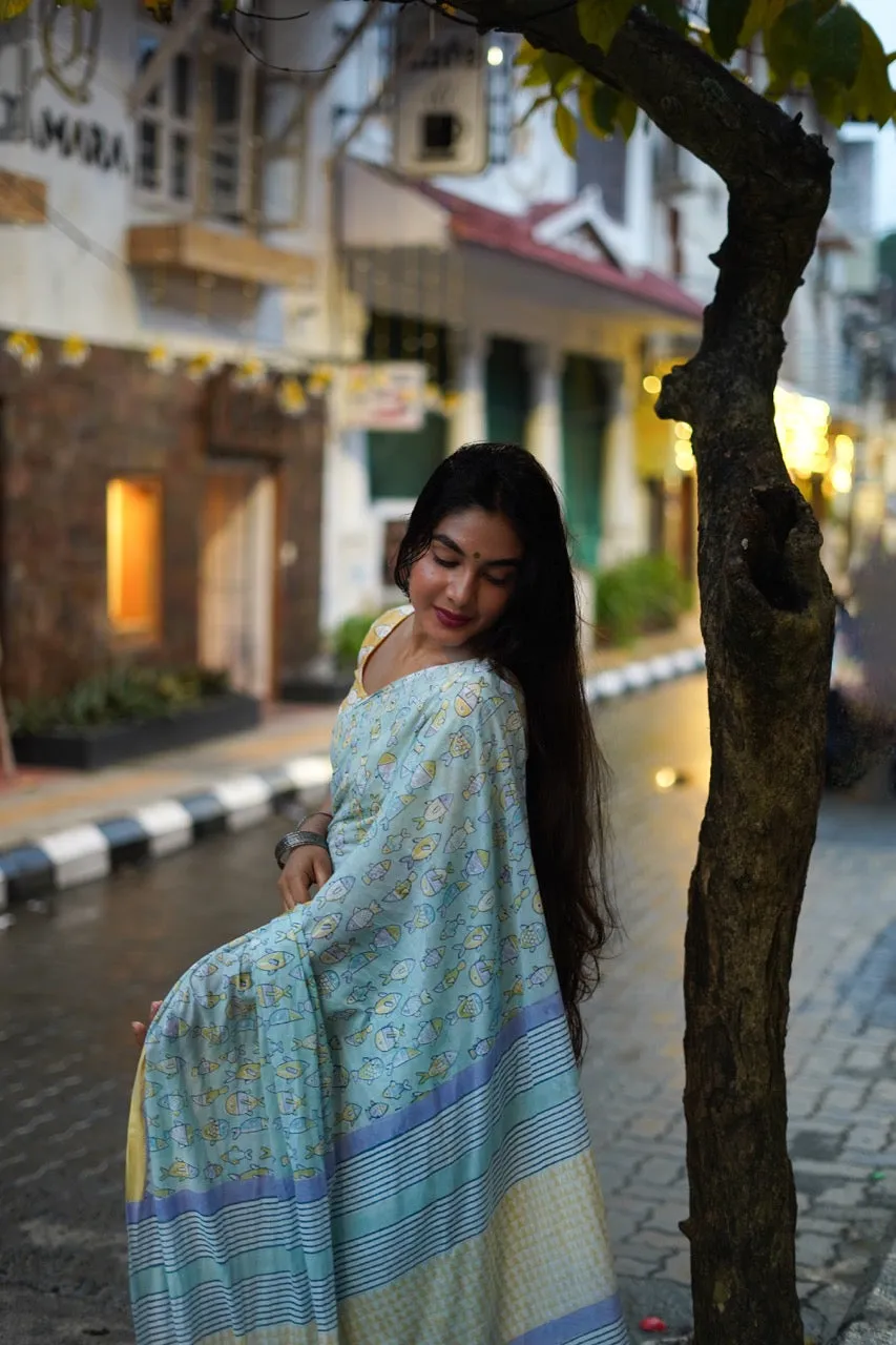 AQUA HARMONY MUL - Cotton Saree
