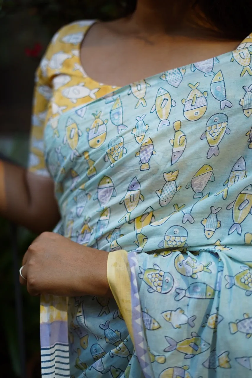 AQUA HARMONY MUL - Cotton Saree