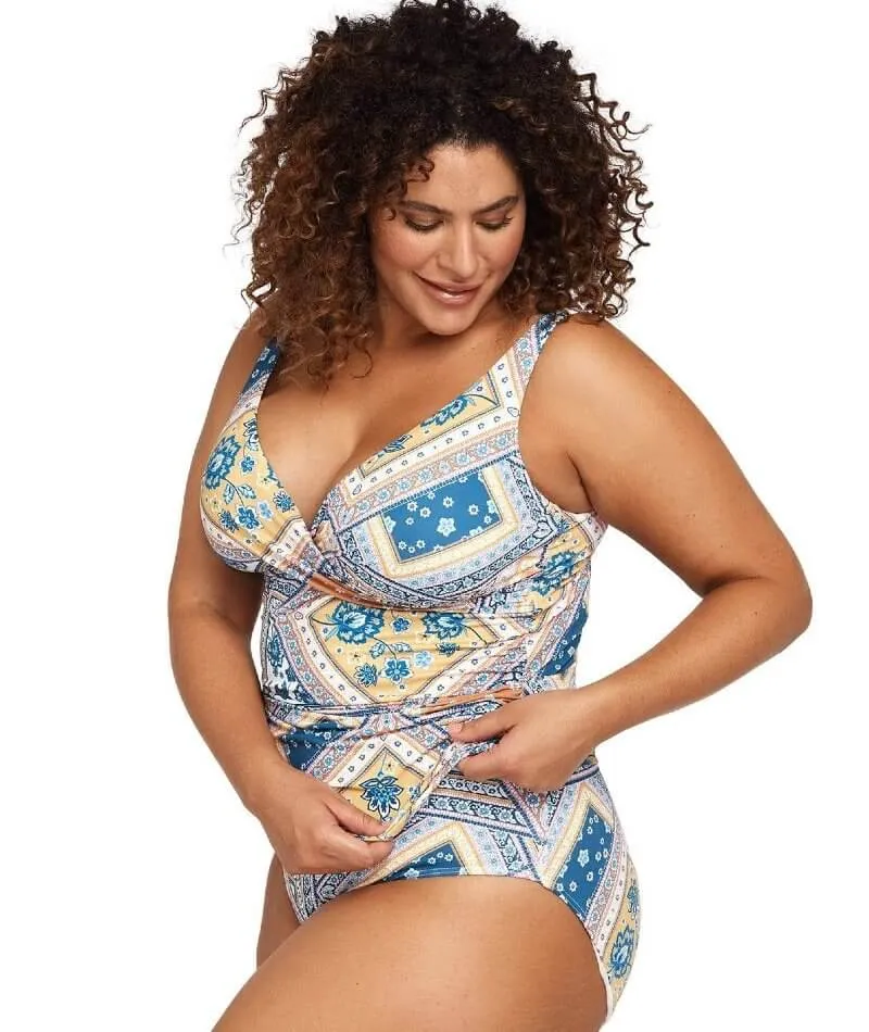 Artesands La Rambla Delacroix Cross Front D-G Cup Tankini Top - Sapphire