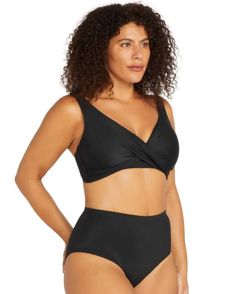 Artesands Recycled Hues Delacroix Cross Front D-G Cup Bikini Top - Black