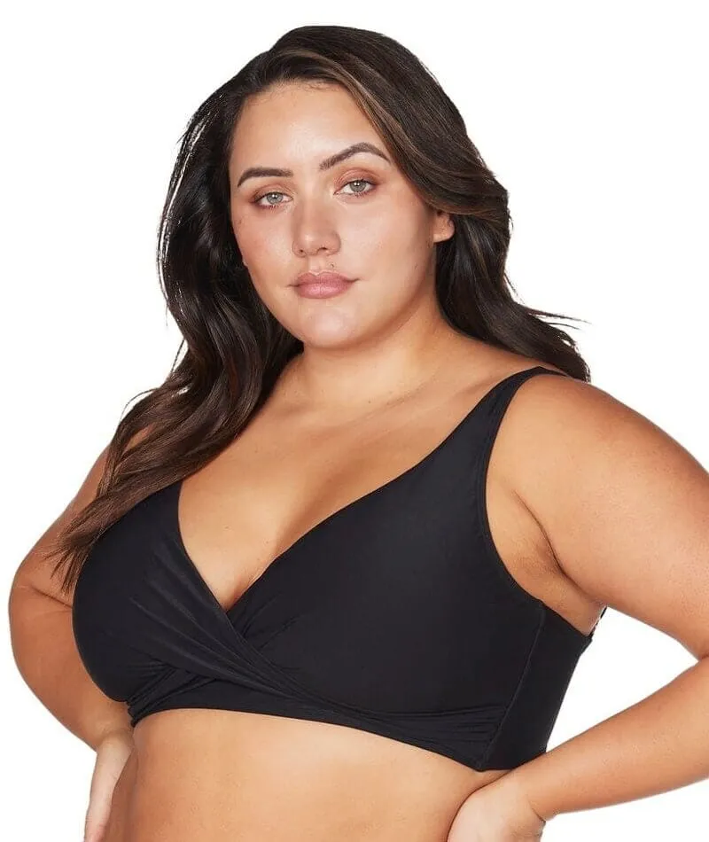 Artesands Recycled Hues Delacroix Cross Front D-G Cup Bikini Top - Black