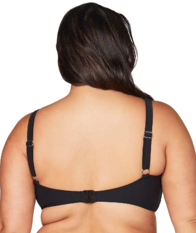 Artesands Recycled Hues Delacroix Cross Front D-G Cup Bikini Top - Black