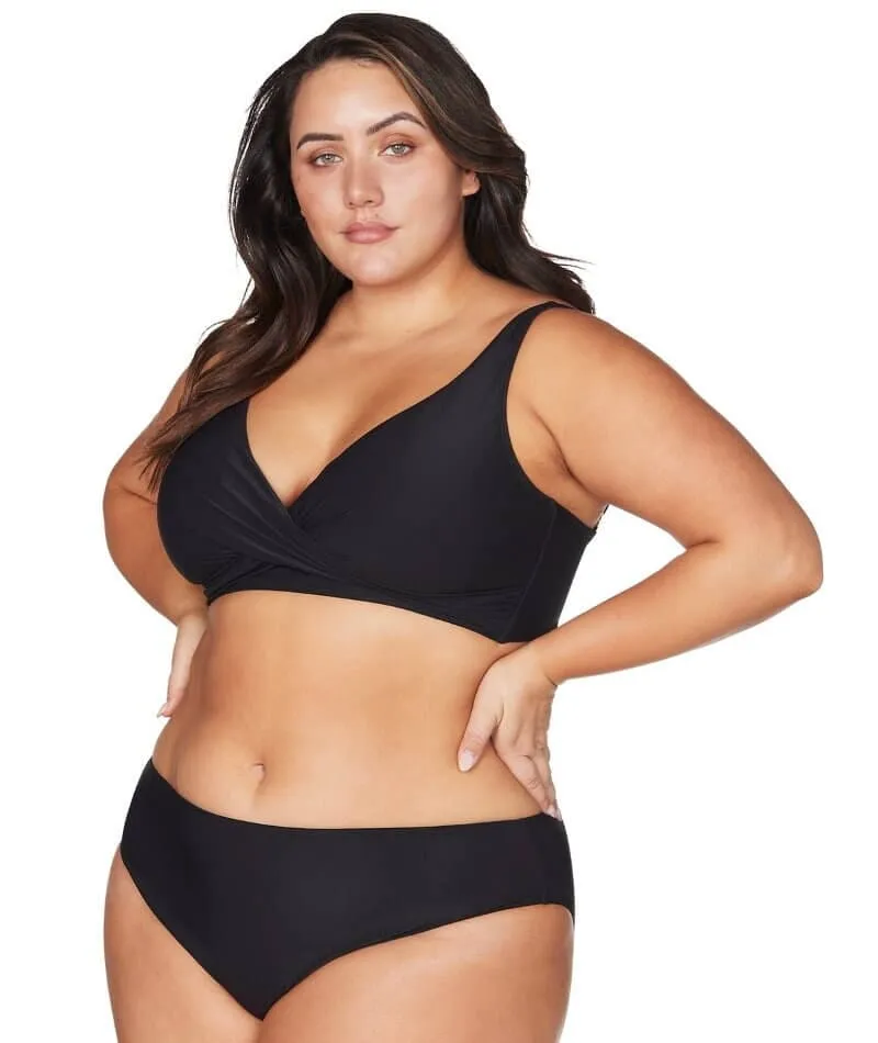 Artesands Recycled Hues Delacroix Cross Front D-G Cup Bikini Top - Black