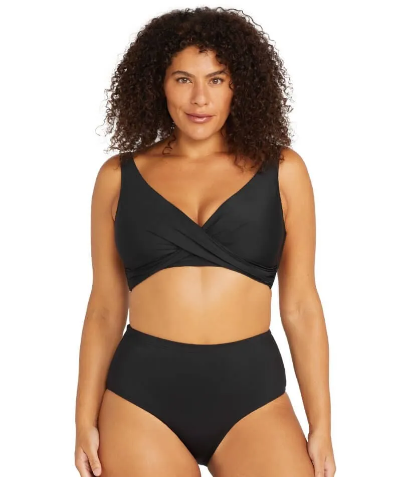 Artesands Recycled Hues Delacroix Cross Front D-G Cup Bikini Top - Black