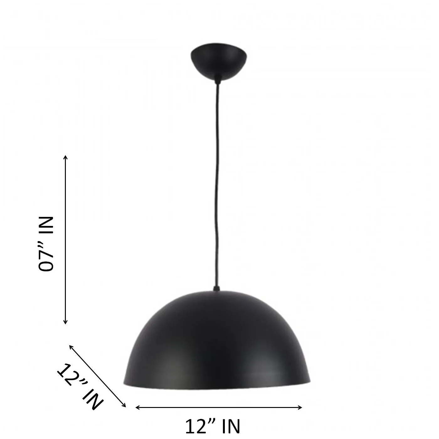 Balck Metal Single Hanging Light - GOLA-12-P5-BK-GD