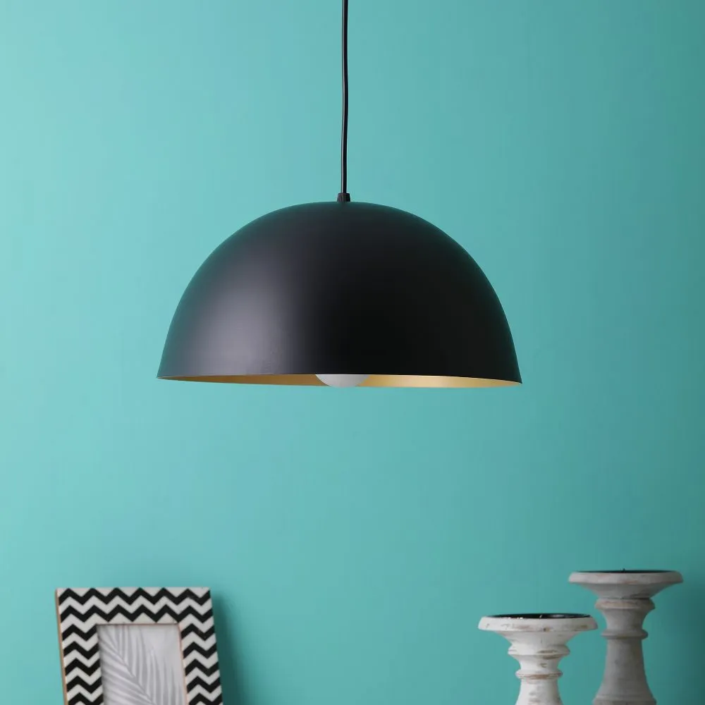 Balck Metal Single Hanging Light - GOLA-12-P5-BK-GD