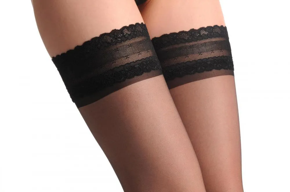 Black With Double Silicon Lace With Two Little Crosses Stripes 6 Den