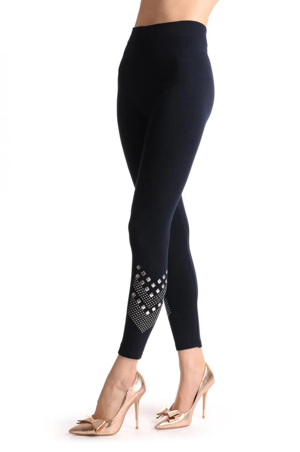 Black With Silver Rombs Studded Winter Fleece