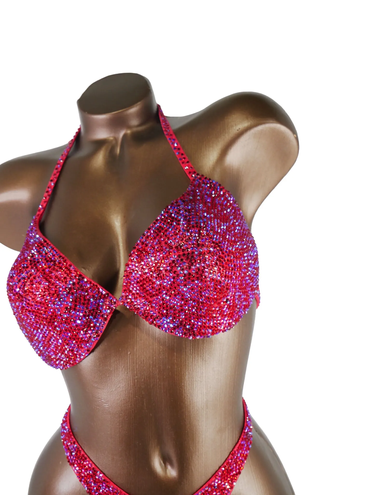 Bright Red AB Figure Competition Suit