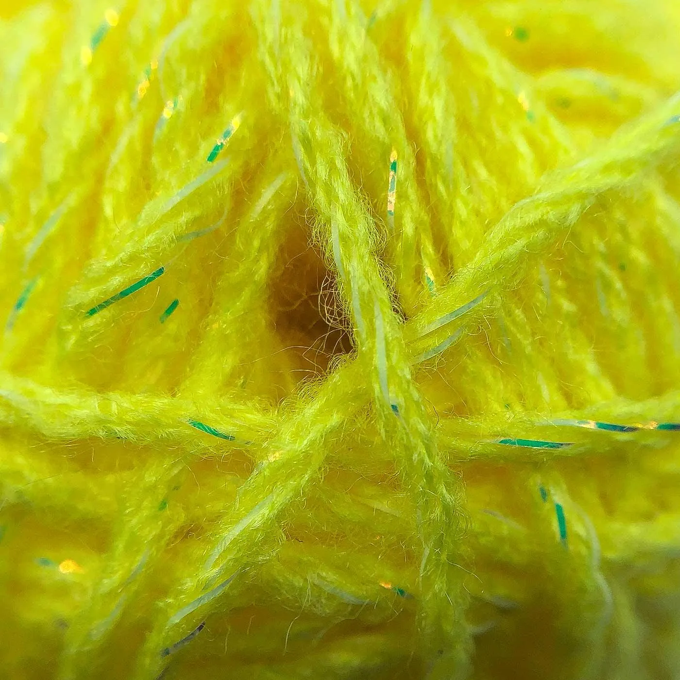 Bright Yellow Acrylic Metallic Glow Yarn – Perfect for Christmas Crochet
