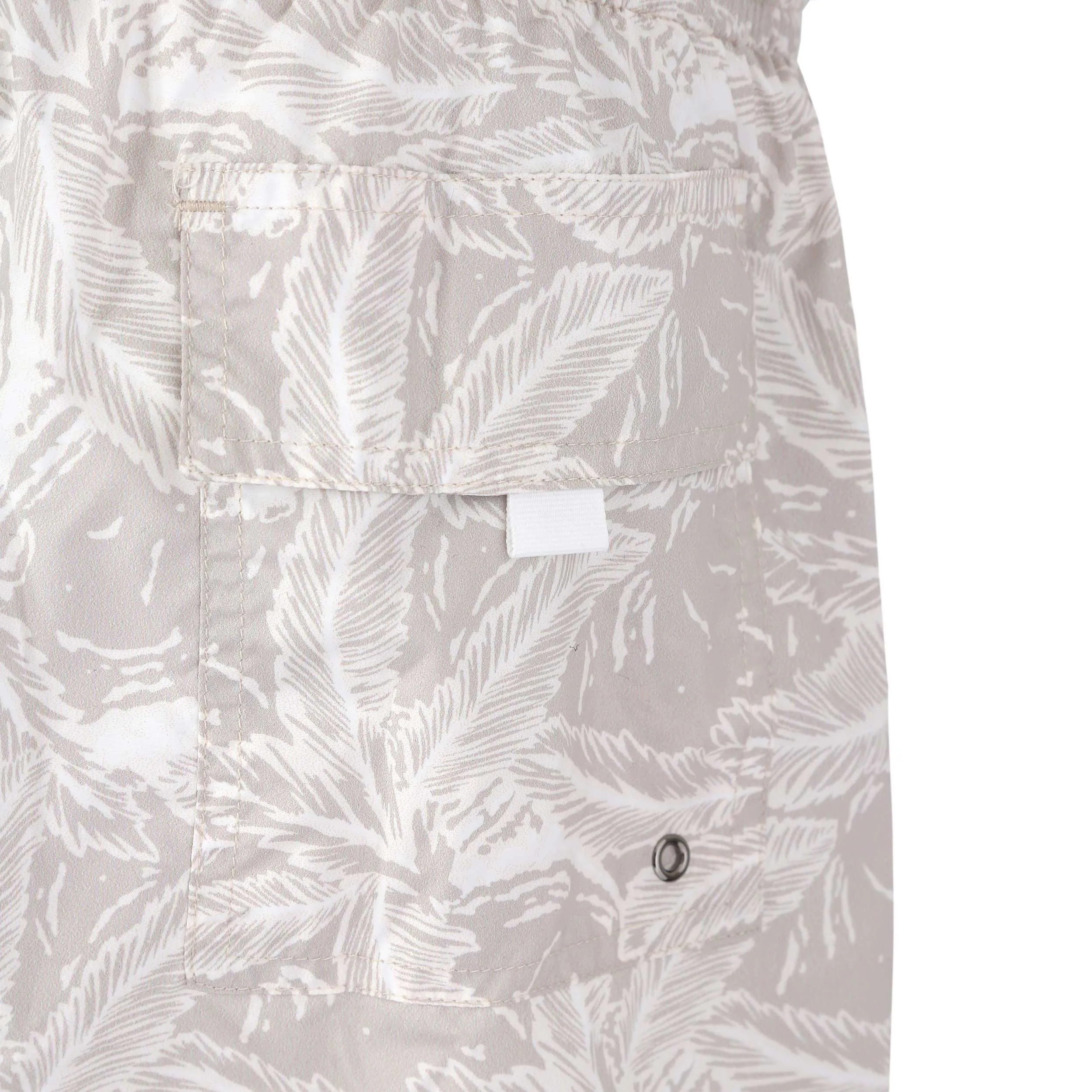 Canali Palm Print Swim Short in Beige