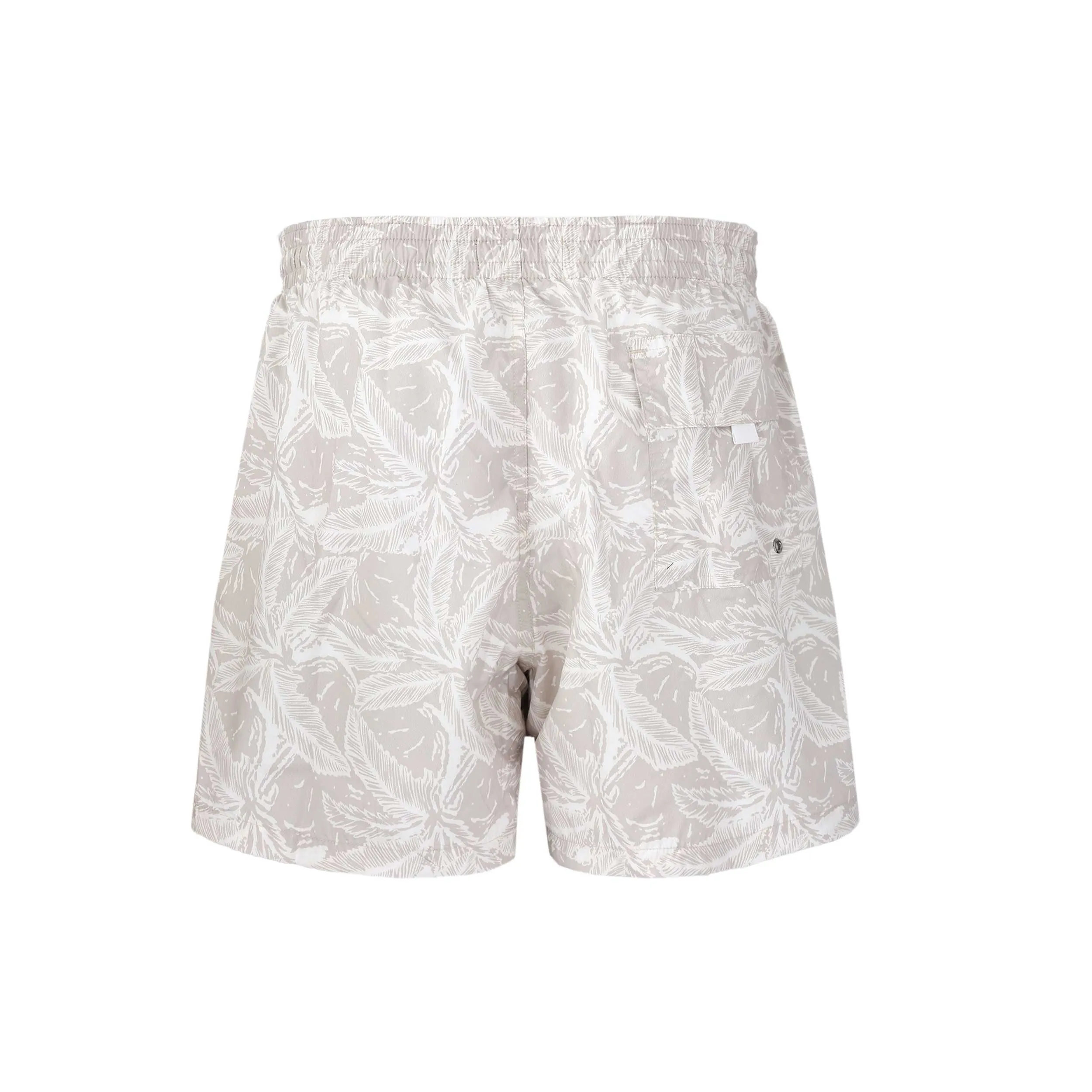 Canali Palm Print Swim Short in Beige