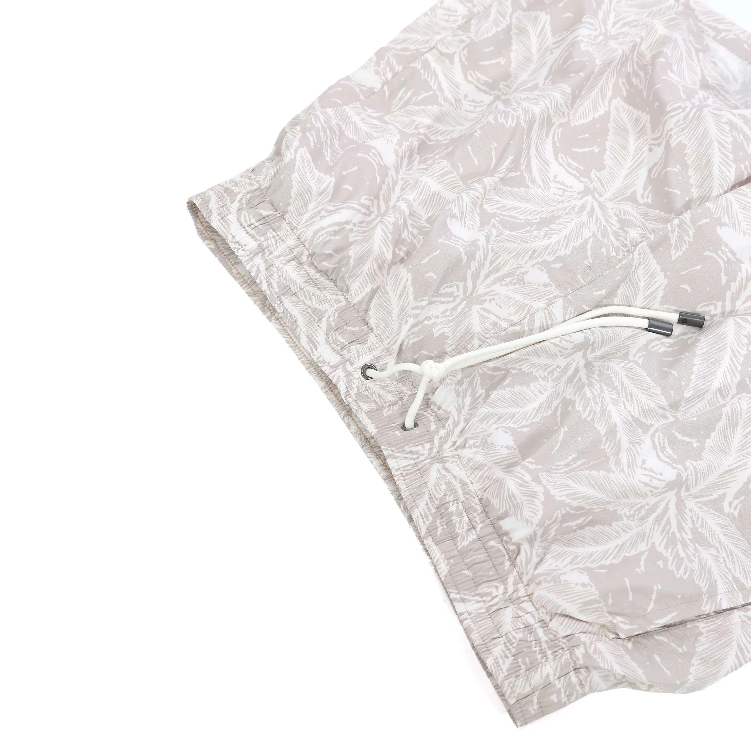 Canali Palm Print Swim Short in Beige