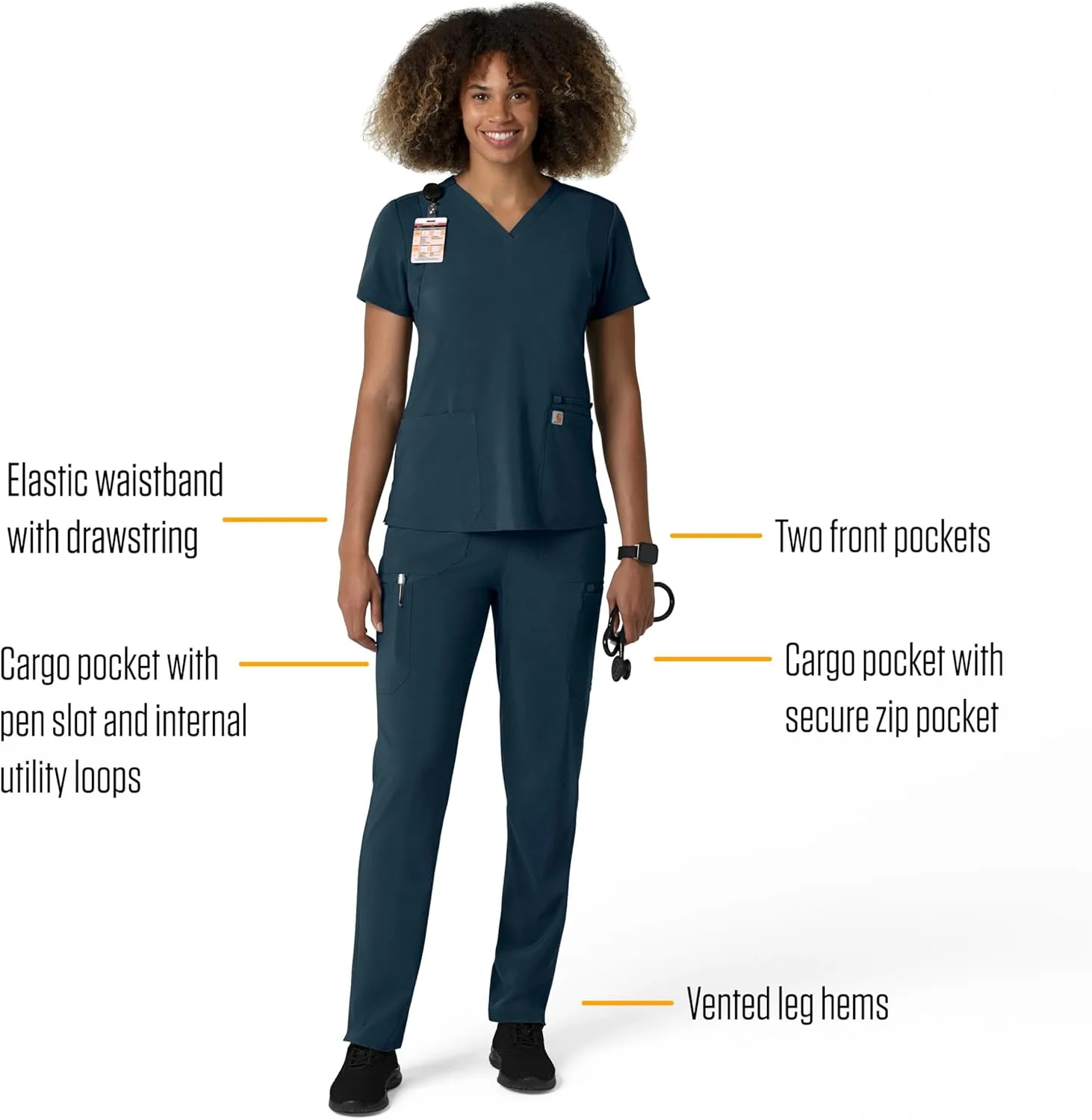 Carhartt Scrubs C53210 Women's Force Modern Fit Straight Leg Pant