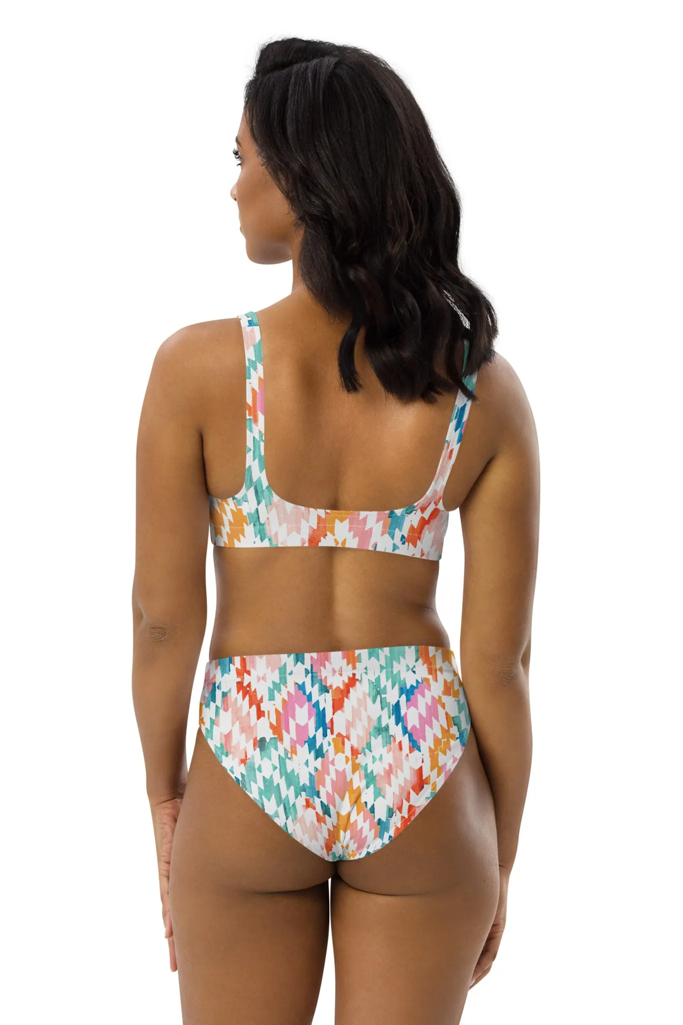 Carnival Ikat Recycled High-Waisted Bikini Bottom