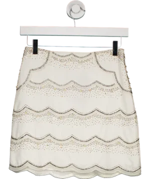 Club Monaco White Embellished Mini Skirt UK XS