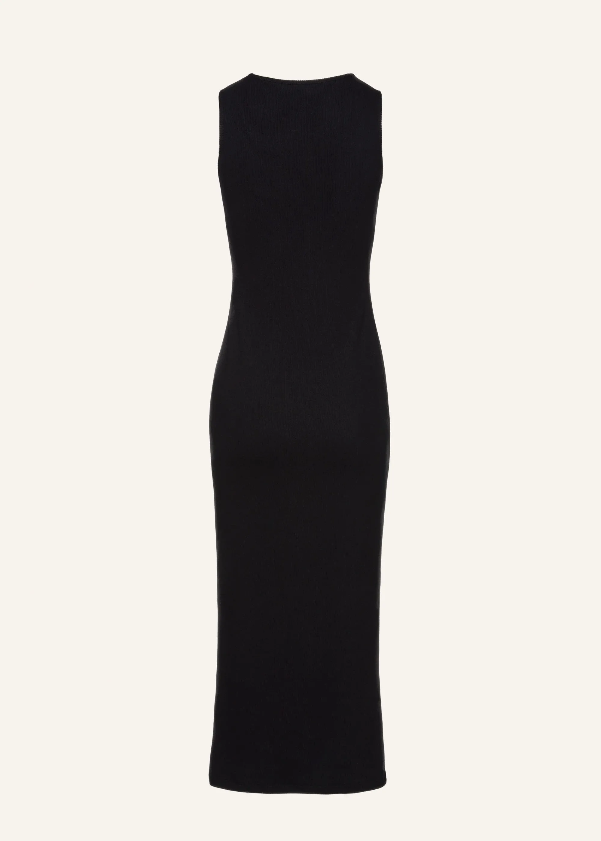 Crochet bra cotton tank dress in black