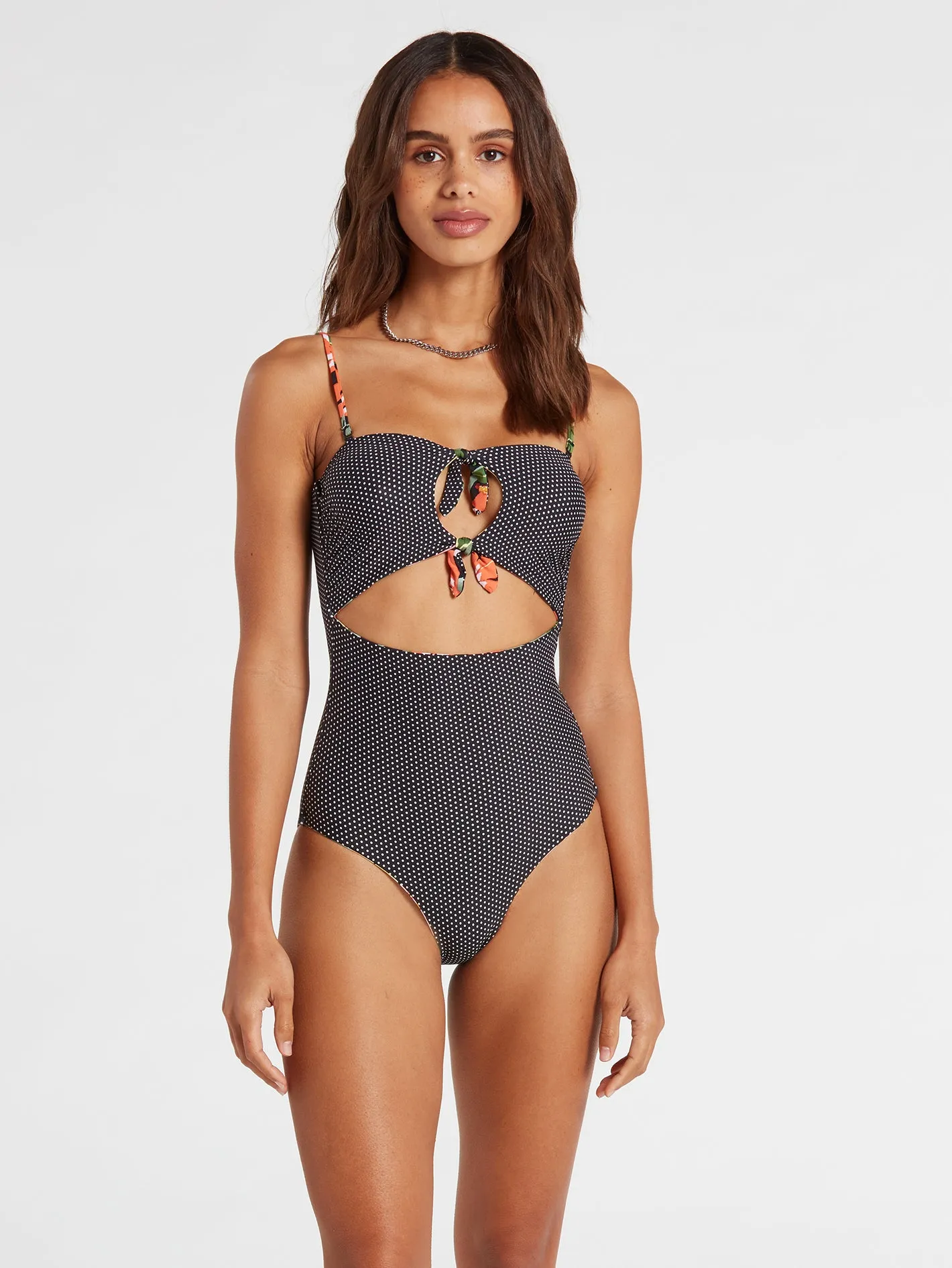 Dot The Island Reversible One-Piece Swim Suit - Black