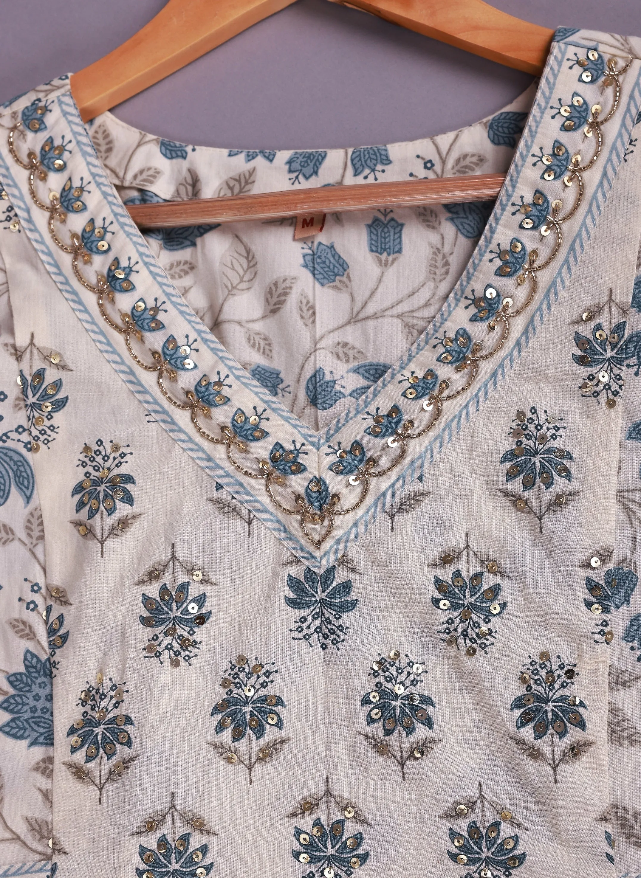 Fair White Handwork Cotton Suit Set