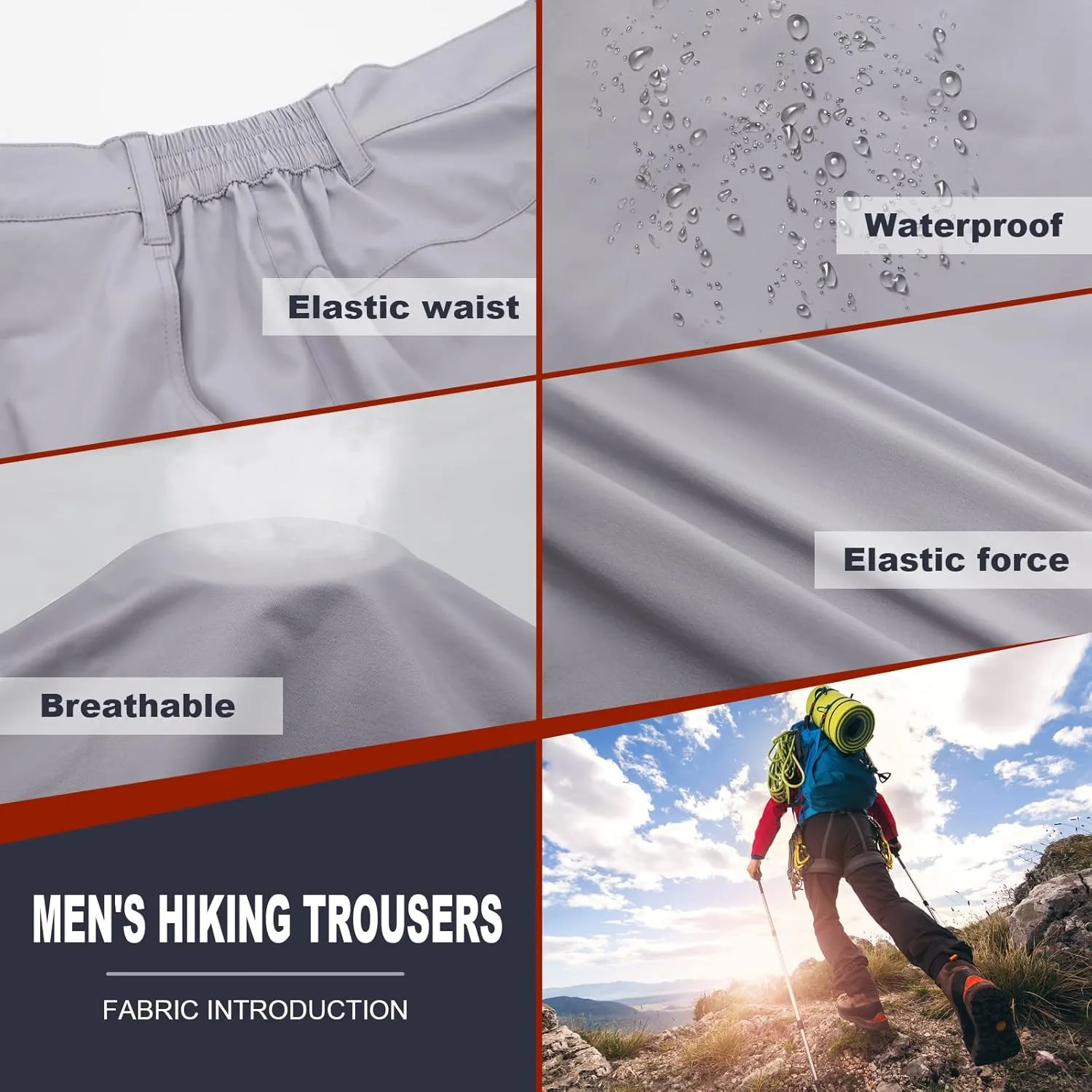FEIXIANG Men's Cargo Pants Water Resistant Hiking Work Pants Multi Pockets Outdoor Tactical Pants for Men