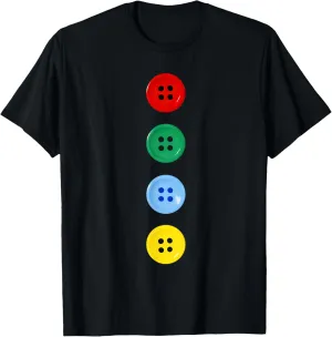 Four Groovy Buttons Blue Cat Funny Halloween Costume Kids T-Shirt