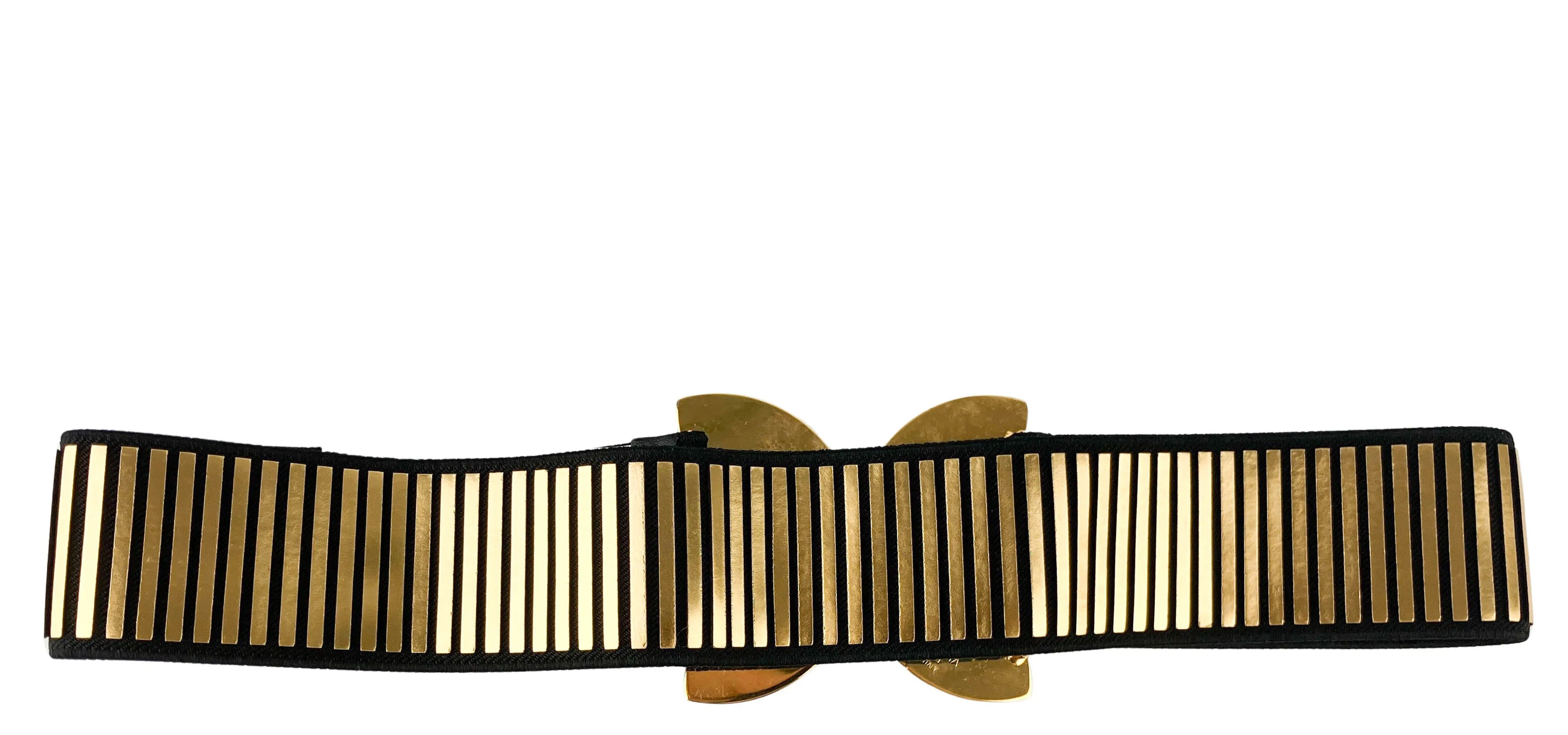Giambattista Valli Elastic Embellished Belt in Black/Gold
