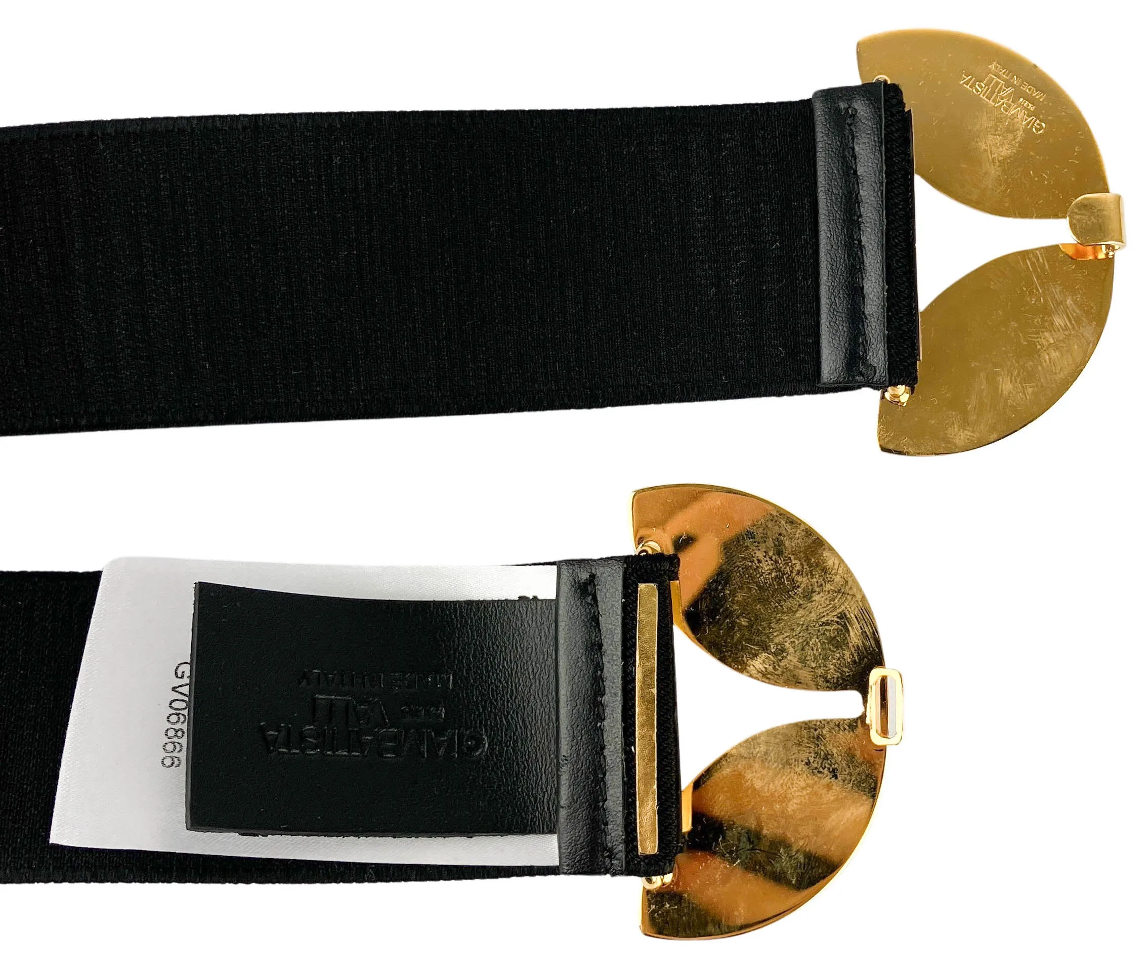 Giambattista Valli Elastic Embellished Belt in Black/Gold