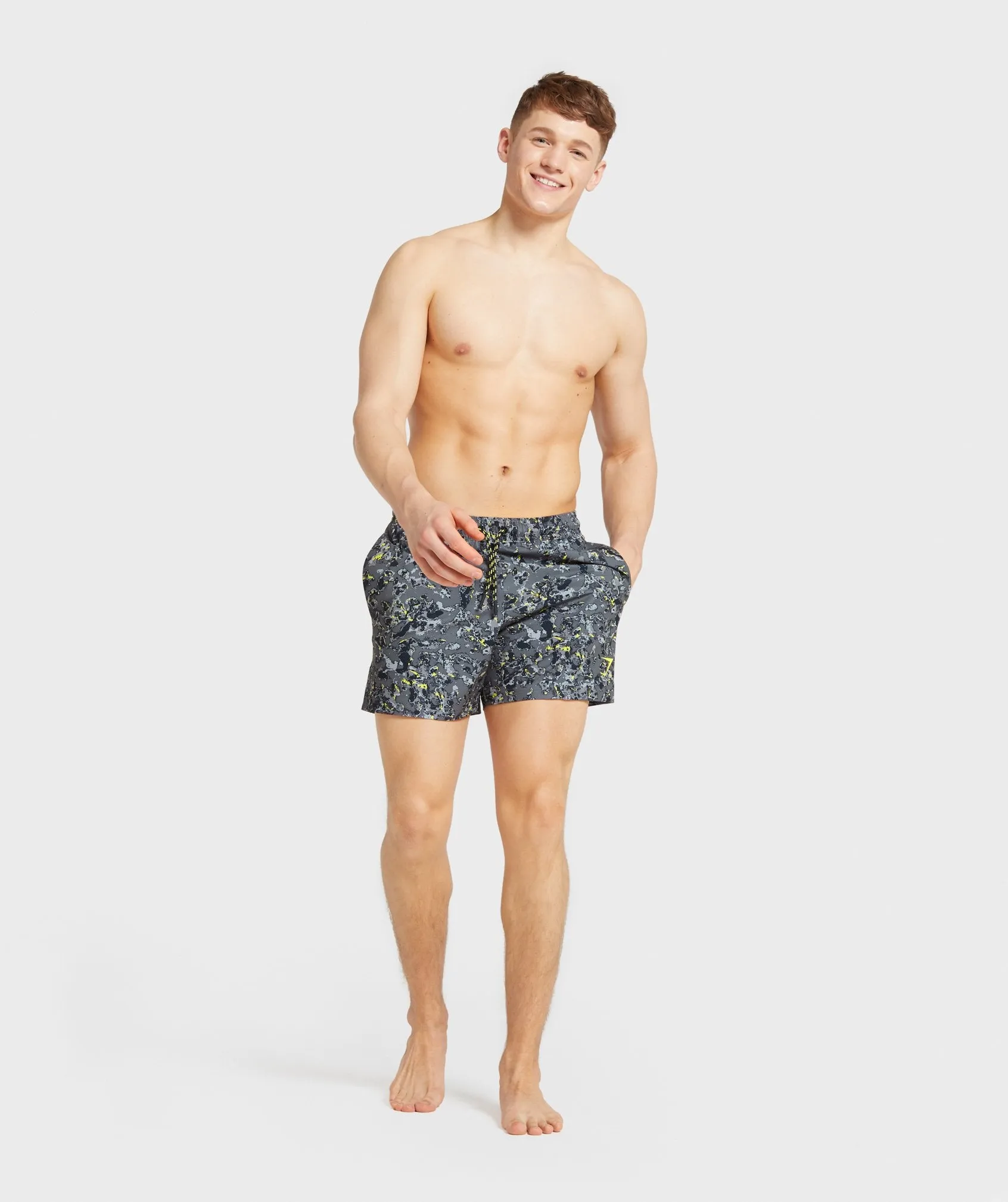 Gymshark Swim Shorts - Black/Yellow Print