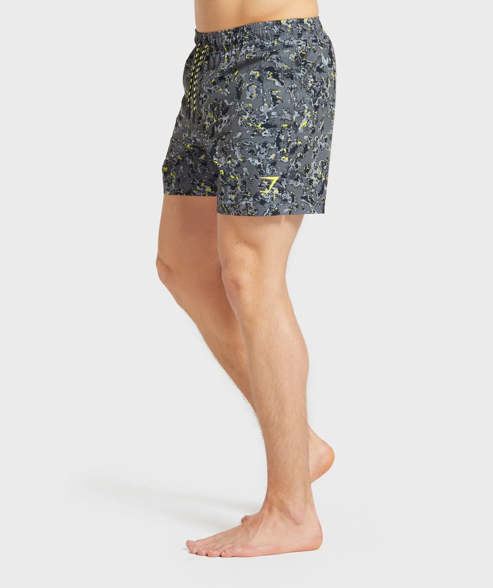 Gymshark Swim Shorts - Black/Yellow Print