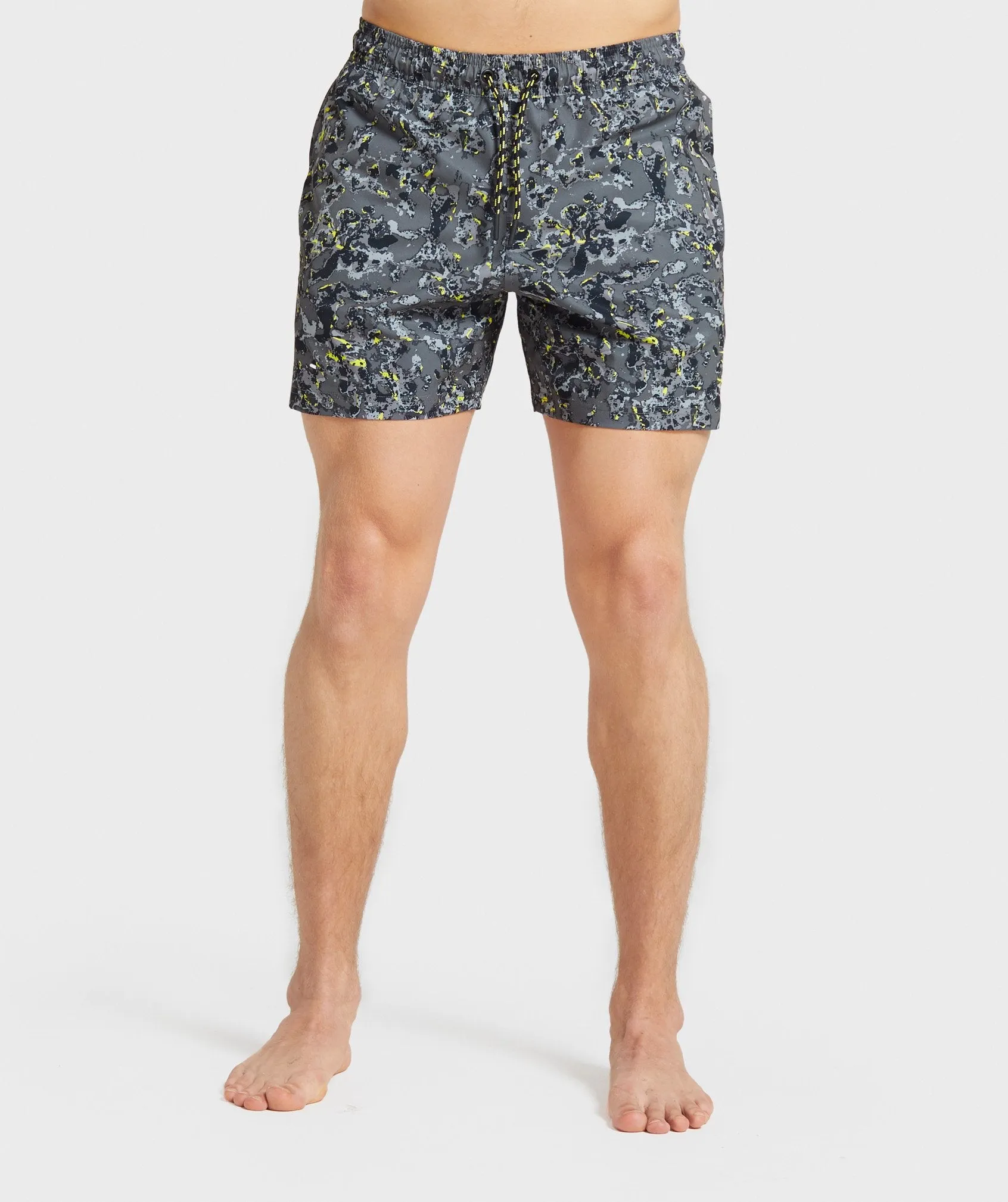 Gymshark Swim Shorts - Black/Yellow Print