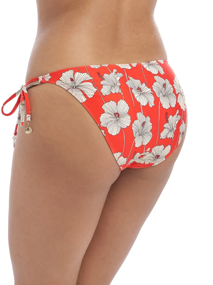 Hibiscus Beach Tie Side Bikini Brief - Sunset