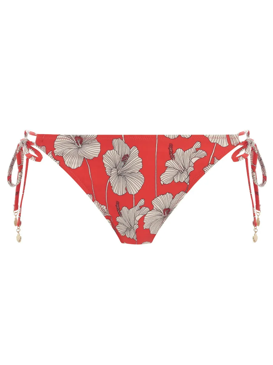 Hibiscus Beach Tie Side Bikini Brief - Sunset