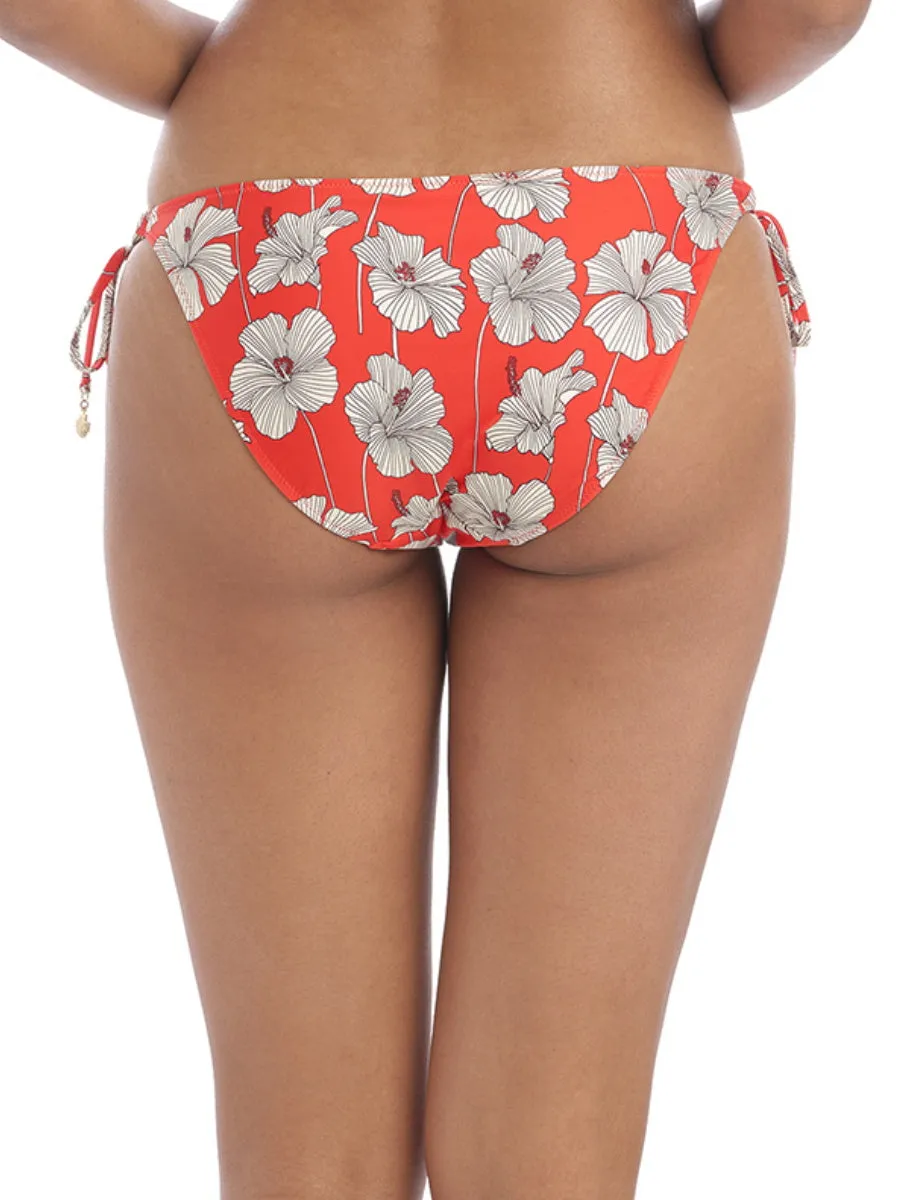 Hibiscus Beach Tie Side Bikini Brief - Sunset