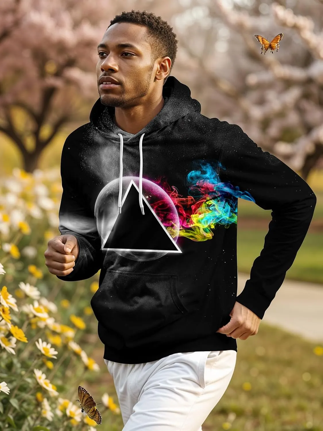 Hoodies for Men and Women-Teen Boys Pullover Hoodies Sweatshirt for Gifts Black red Galaxy Hoodies