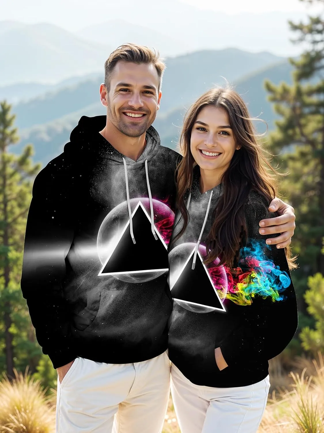 Hoodies for Men and Women-Teen Boys Pullover Hoodies Sweatshirt for Gifts Black red Galaxy Hoodies