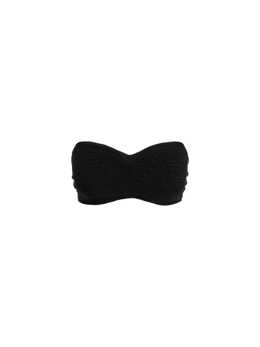 Ibiza Waves Bandeau Bikini Top - Black