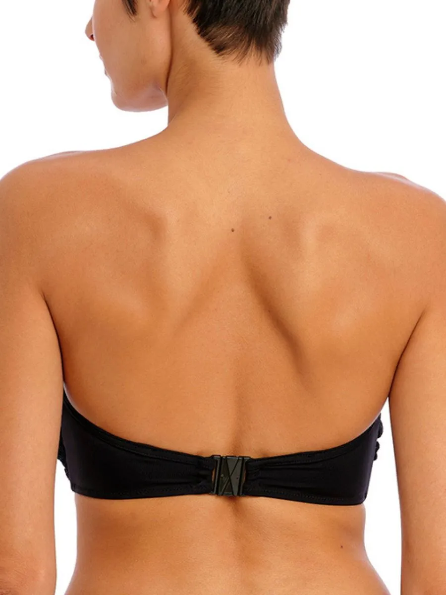 Ibiza Waves Bandeau Bikini Top - Black