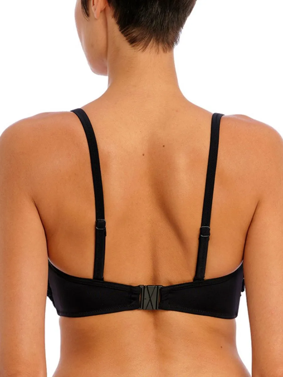 Ibiza Waves Bandeau Bikini Top - Black