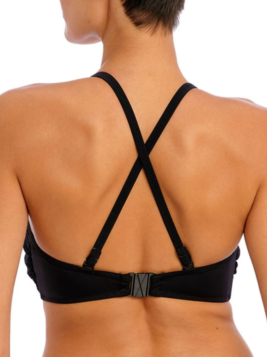 Ibiza Waves Bandeau Bikini Top - Black