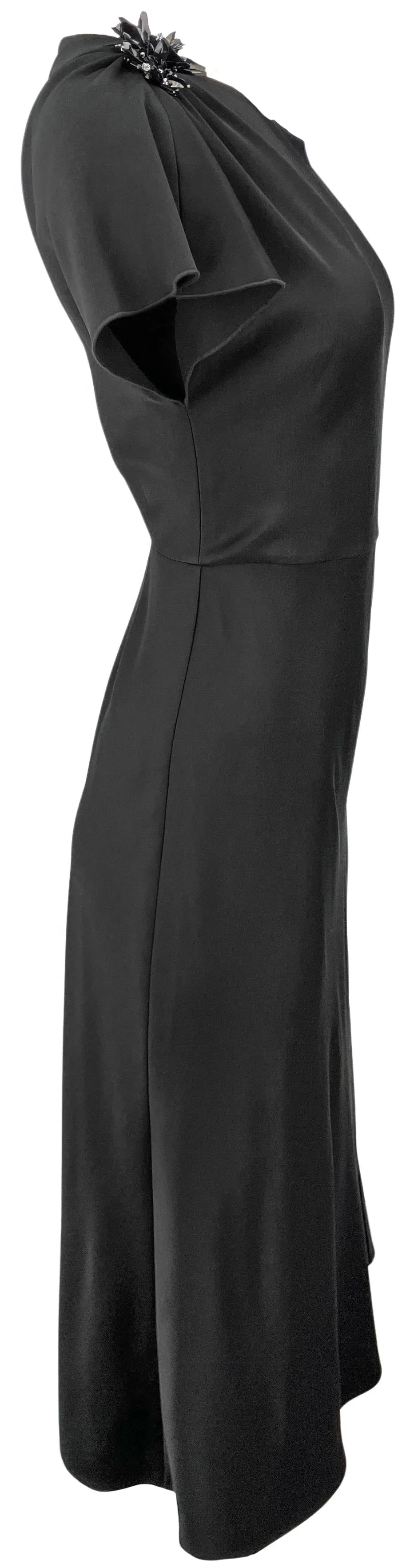Jason Wu Collection Embellished Bias Midi Dress in Black