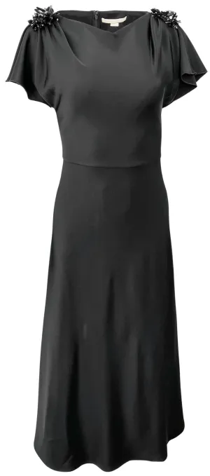 Jason Wu Collection Embellished Bias Midi Dress in Black