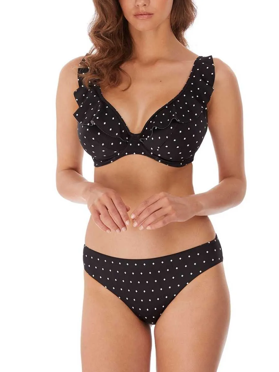 Jewel Cove High Apex Bikini Top - Black